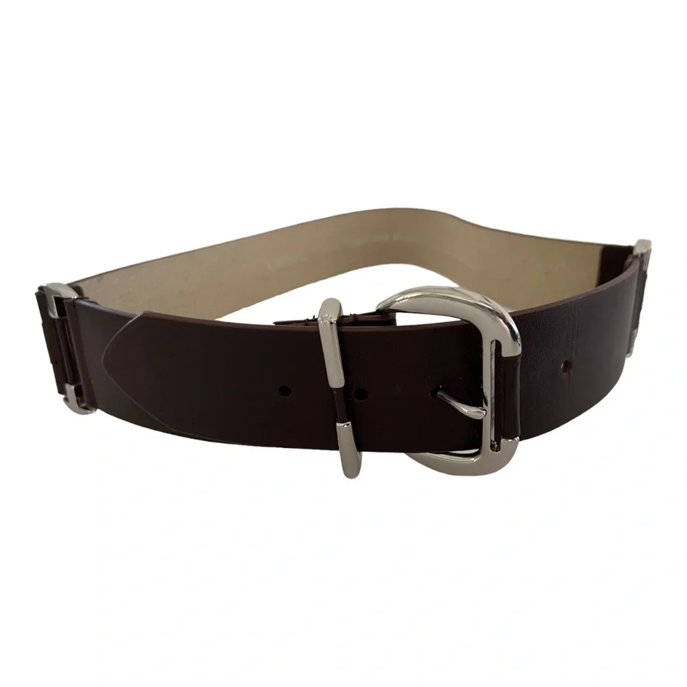 New Lodis hip belt brown silver triple buckle M 34 - 38 waist
